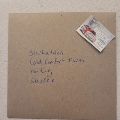 Square envelope address:
Starkadders
Cold Comfort Farm
Howling
Sussex